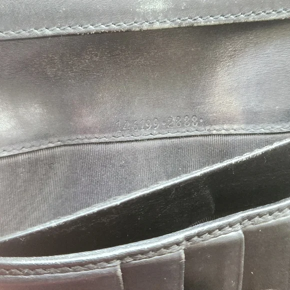 Gucci GG Black Guccissima Long Trifold Snap Wallet W/ Gucci Gold Horsebit Accent - Picture 15 of 16
